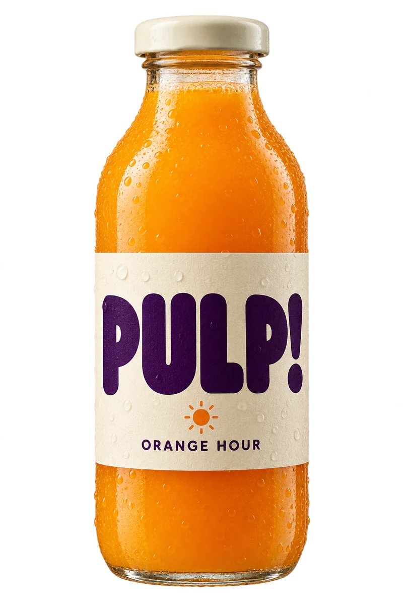 Bouteille PULP! Orange Hour, visuel de démonstration